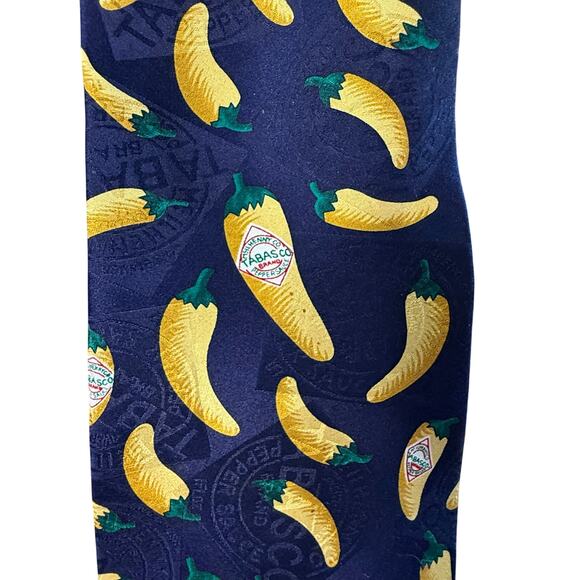 Tabasco Fun and Casual Neck Tie Size 59" in Yellow, Blue, and Red - Picture 2 of 4